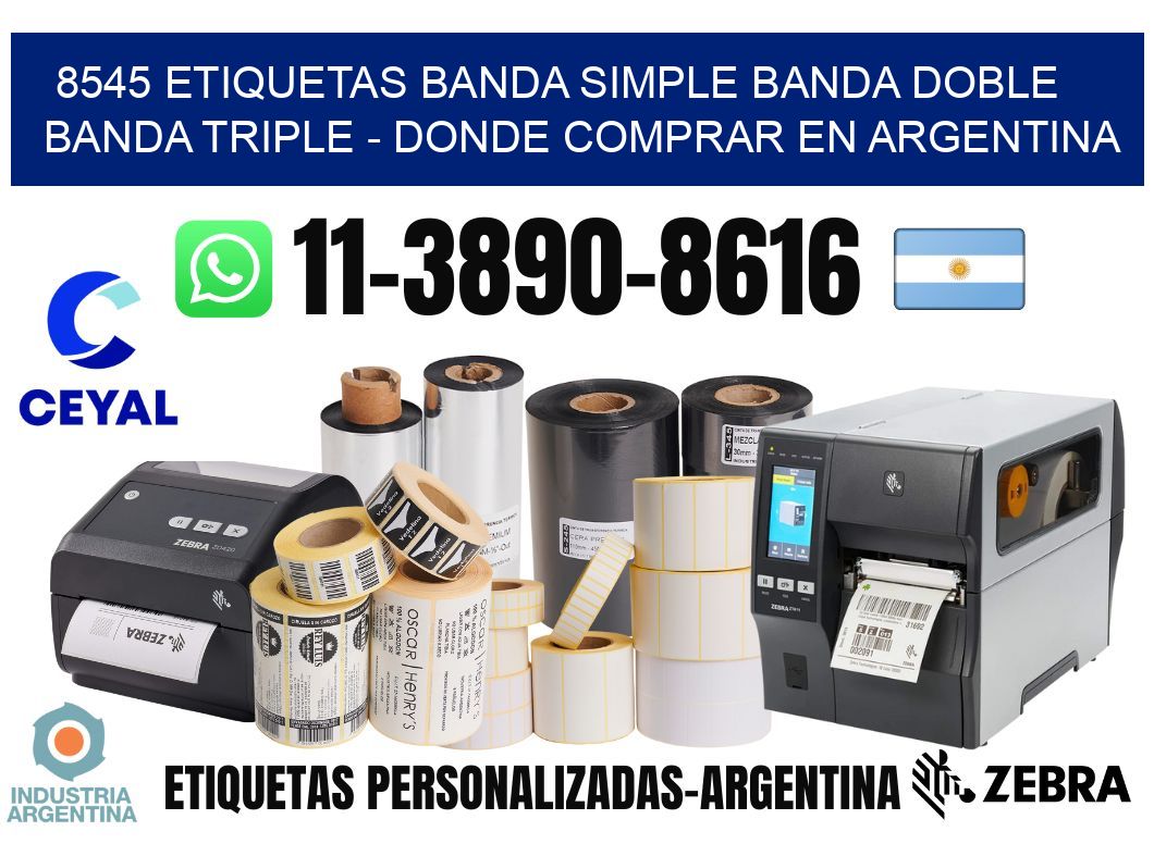 8545 etiquetas banda simple banda doble banda triple - Donde Comprar en Argentina