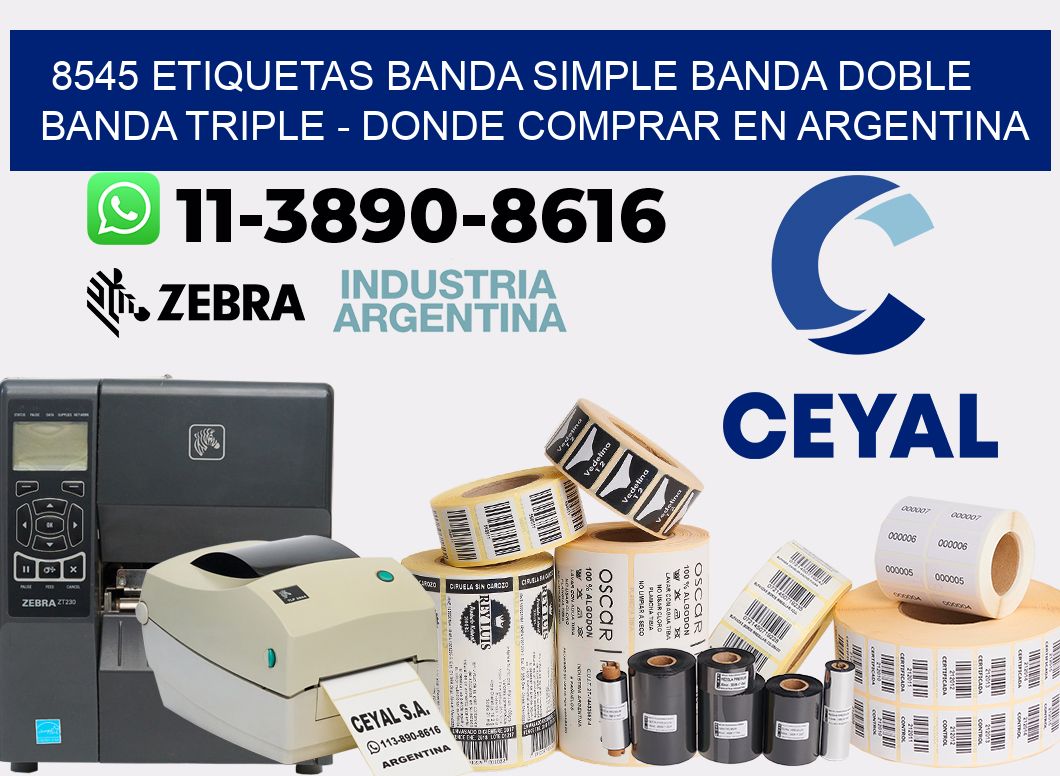 8545 etiquetas banda simple banda doble banda triple - Donde Comprar en Argentina