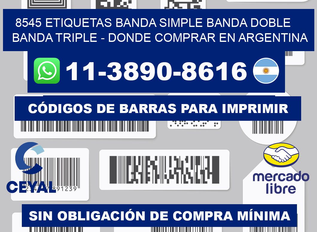 8545 etiquetas banda simple banda doble banda triple - Donde Comprar en Argentina
