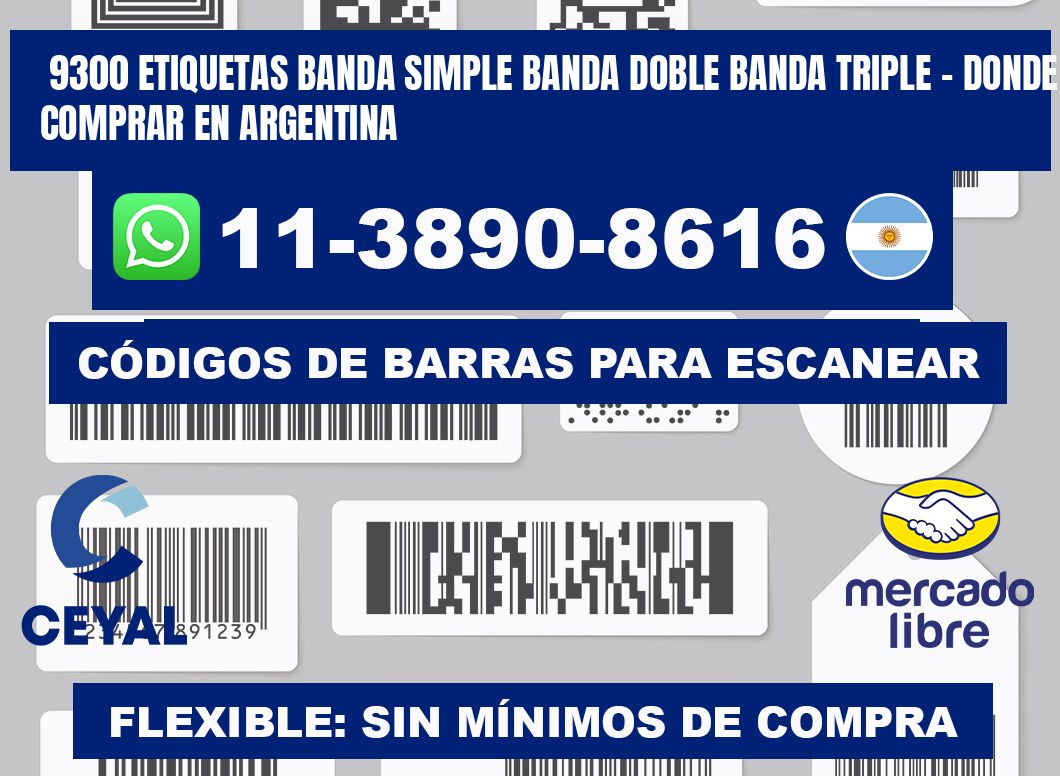 9300 etiquetas banda simple banda doble banda triple - Donde Comprar en Argentina