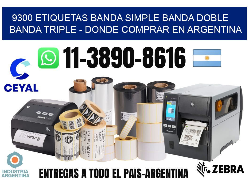 9300 etiquetas banda simple banda doble banda triple - Donde Comprar en Argentina