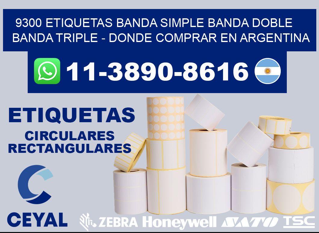 9300 etiquetas banda simple banda doble banda triple - Donde Comprar en Argentina