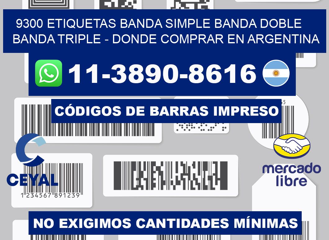 9300 etiquetas banda simple banda doble banda triple - Donde Comprar en Argentina