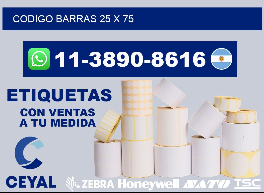 Codigo barras 25 x 75