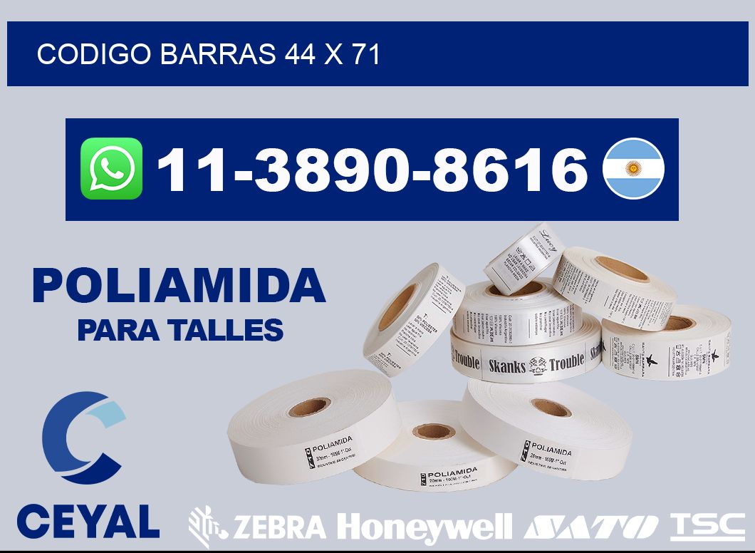 Codigo barras 44 x 71