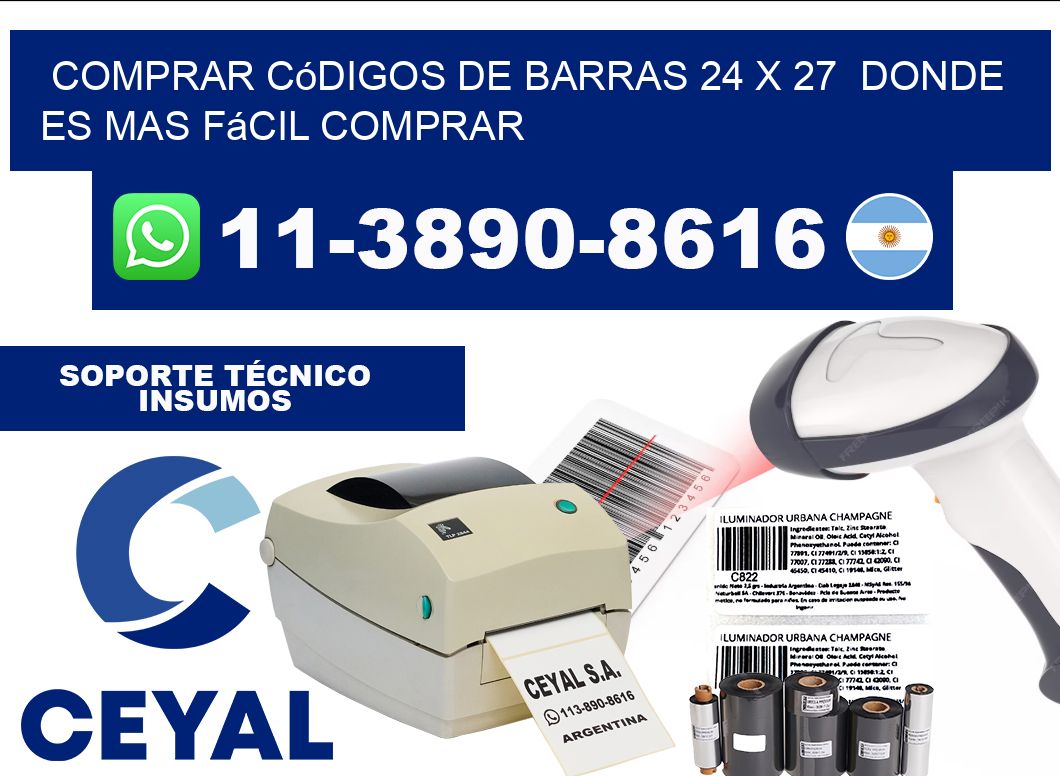 Comprar códigos de barras 24 x 27  Donde es mas fácil comprar