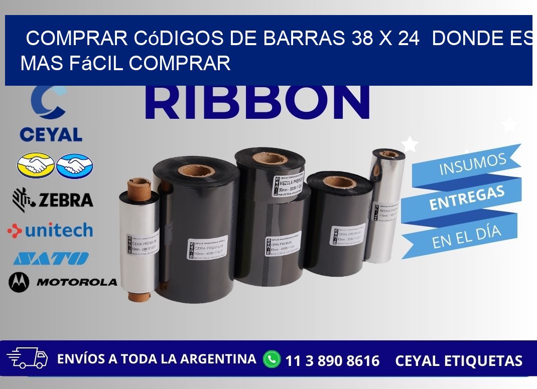 Comprar códigos de barras 38 x 24  Donde es mas fácil comprar