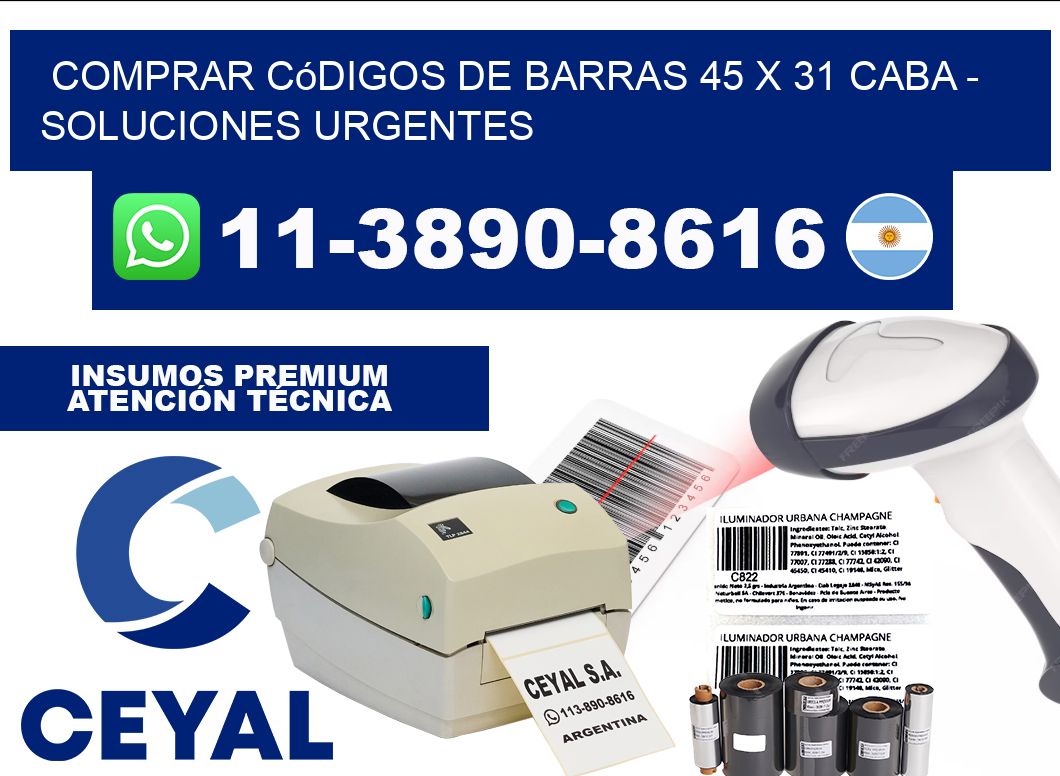 Comprar códigos de barras 45 x 31 CABA - soluciones urgentes