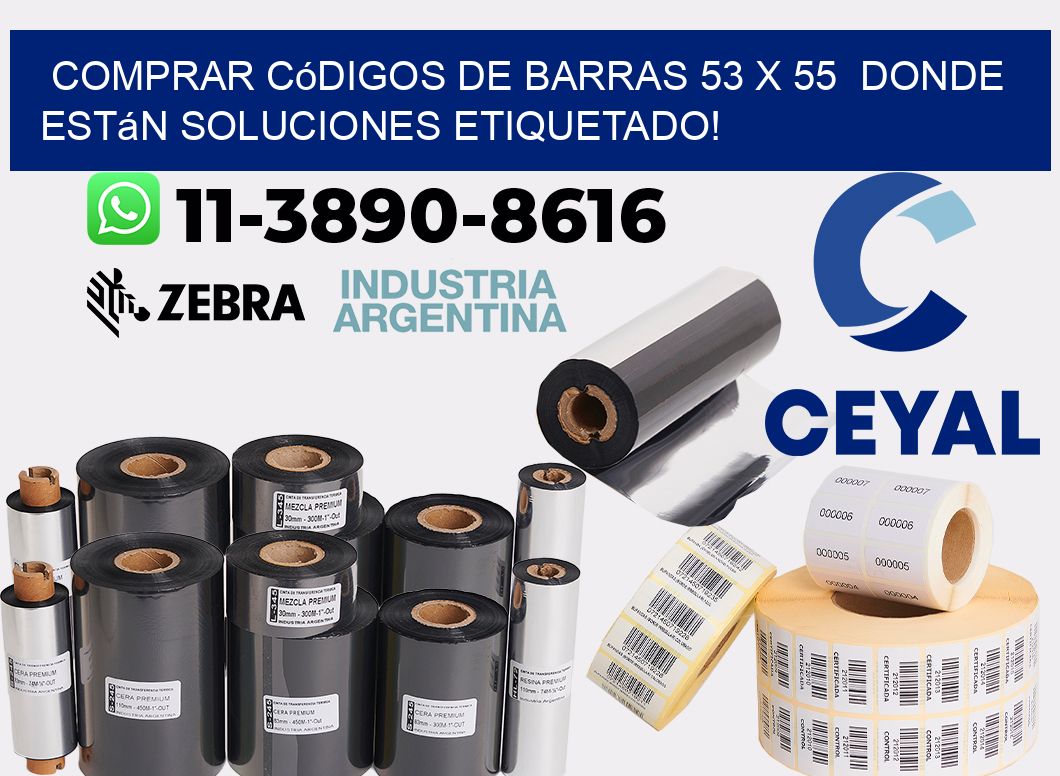Comprar códigos de barras 53 x 55  donde están soluciones etiquetado!