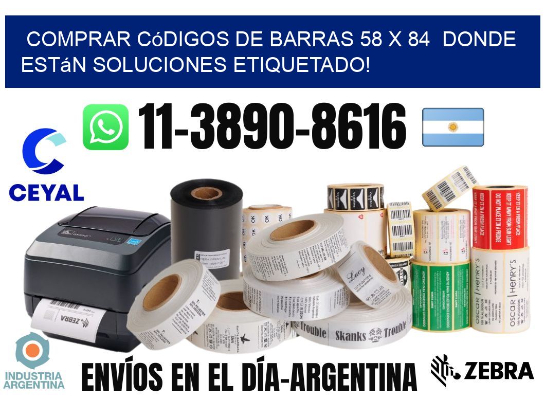 Comprar códigos de barras 58 x 84  donde están soluciones etiquetado!