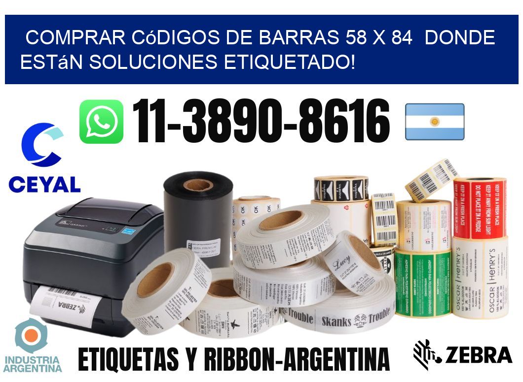 Comprar códigos de barras 58 x 84  donde están soluciones etiquetado!