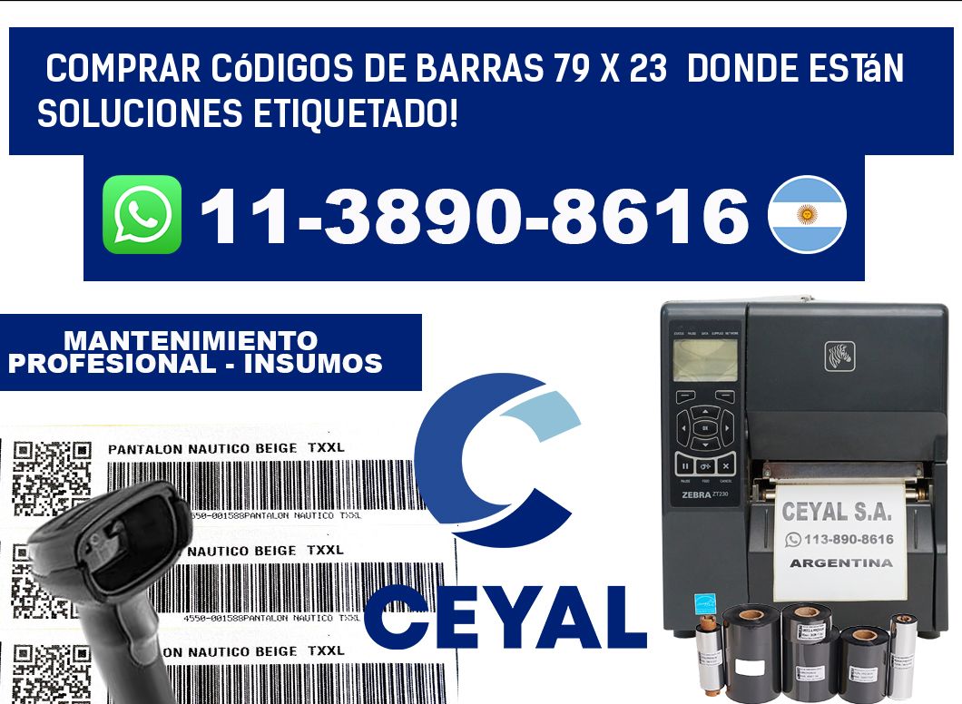Comprar códigos de barras 79 x 23  donde están soluciones etiquetado!