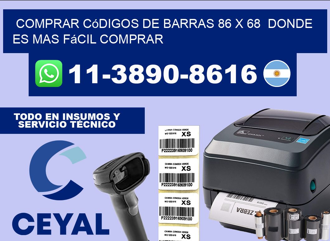 Comprar códigos de barras 86 x 68  Donde es mas fácil comprar