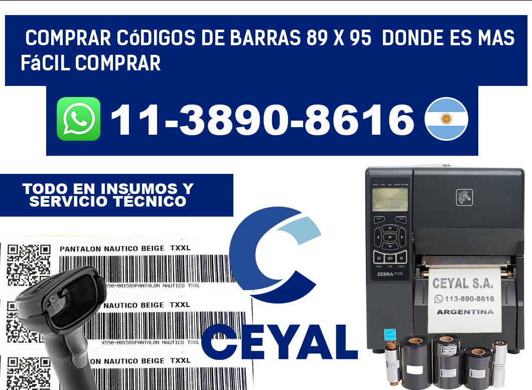 Comprar códigos de barras 89 x 95  Donde es mas fácil comprar