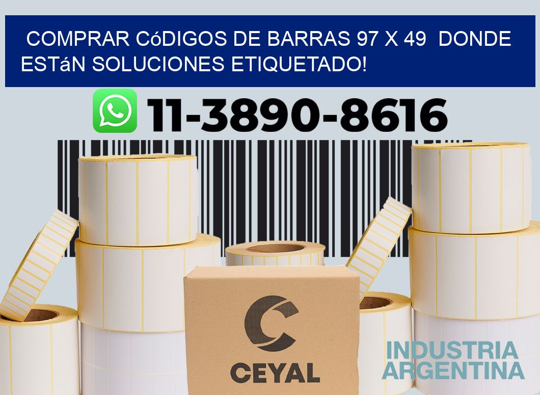 Comprar códigos de barras 97 x 49  donde están soluciones etiquetado!