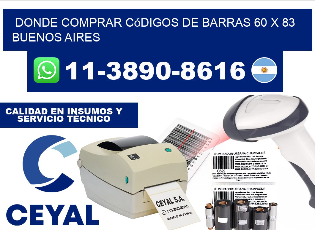 Donde Comprar códigos de barras 60 x 83  Buenos Aires