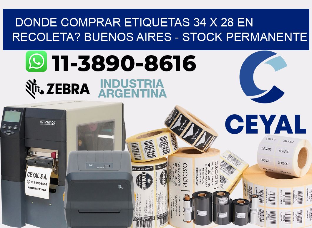 Donde Comprar etiquetas 34 x 28 en RECOLETA? Buenos Aires - Stock permanente
