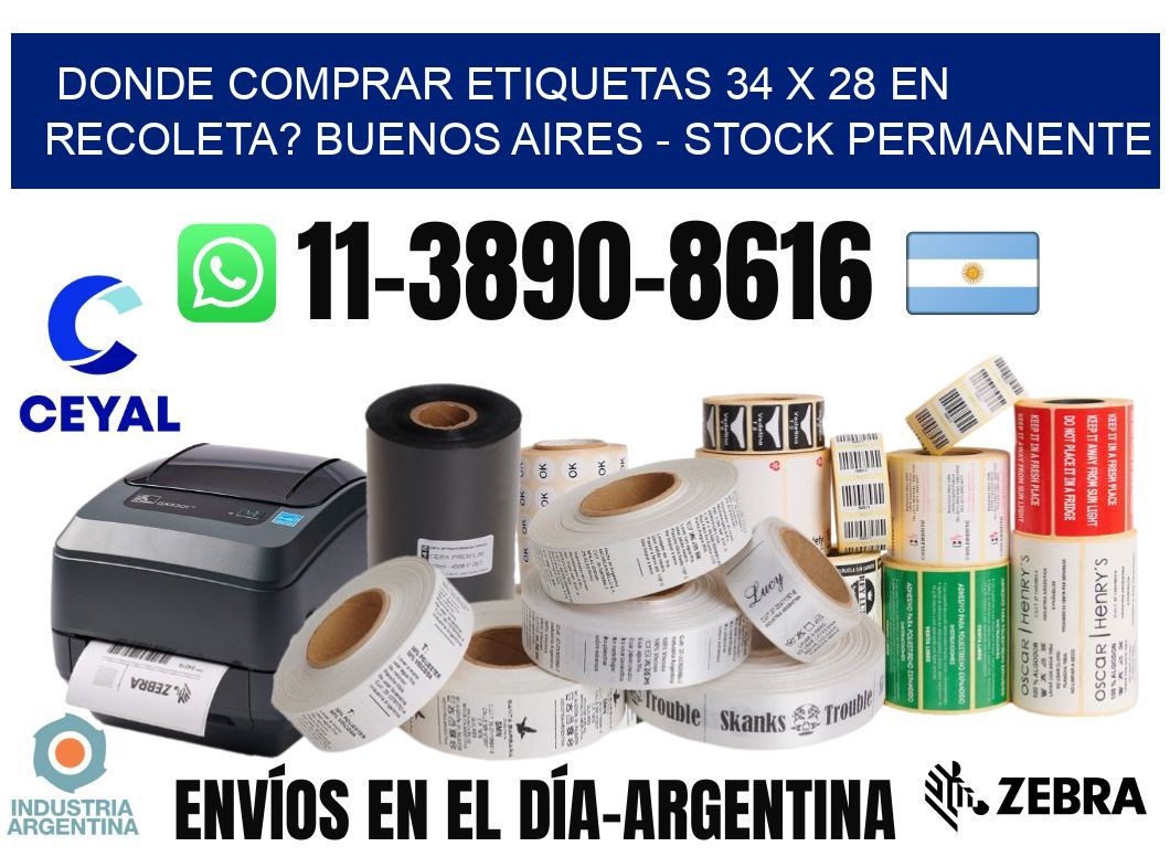 Donde Comprar etiquetas 34 x 28 en RECOLETA? Buenos Aires - Stock permanente