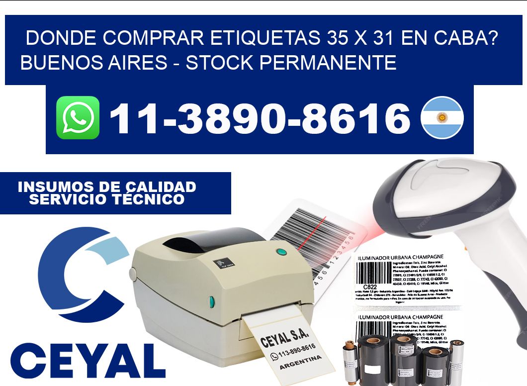 Donde Comprar etiquetas 35 x 31 en CABA? Buenos Aires - Stock permanente