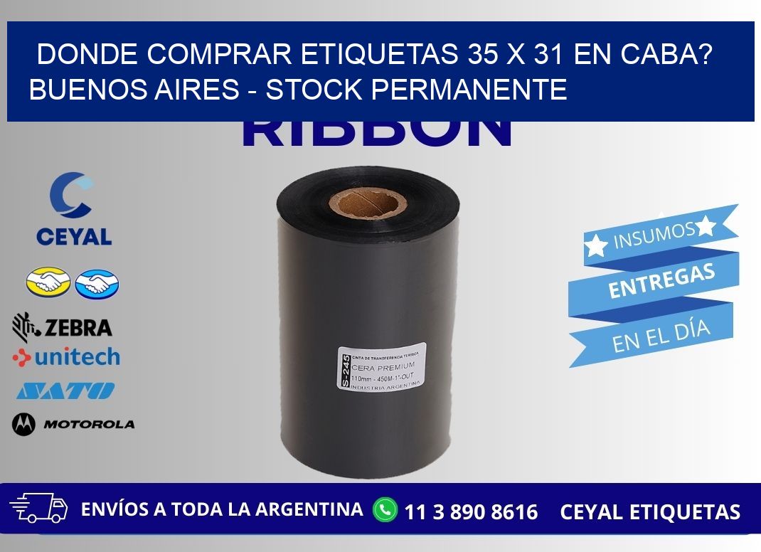 Donde Comprar etiquetas 35 x 31 en CABA? Buenos Aires - Stock permanente