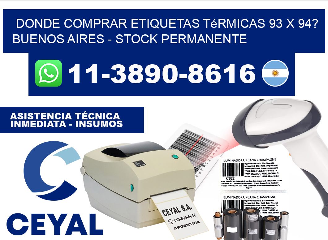 Donde Comprar etiquetas térmicas 93 x 94? Buenos Aires - Stock permanente