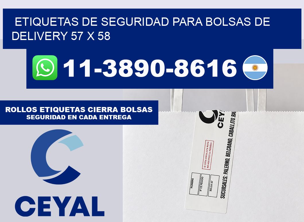 ETIQUETAS DE SEGURIDAD PARA BOLSAS DE DELIVERY 57 x 58