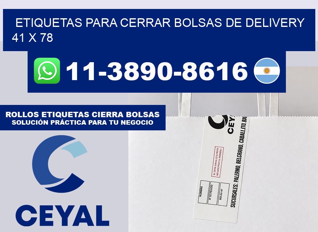 ETIQUETAS PARA CERRAR BOLSAS DE DELIVERY  41 x 78
