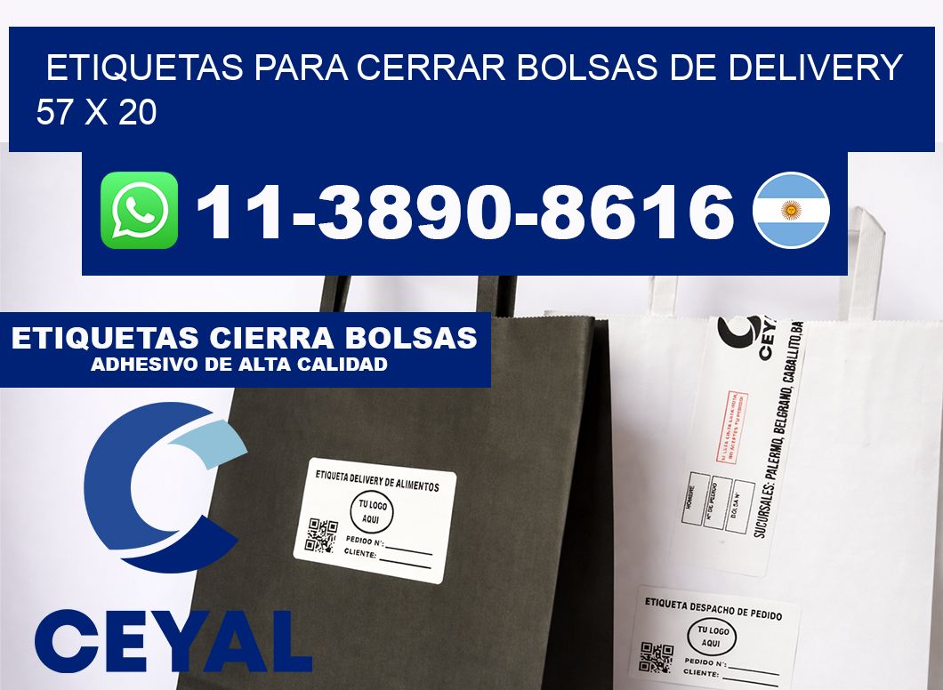 ETIQUETAS PARA CERRAR BOLSAS DE DELIVERY 57 x 20