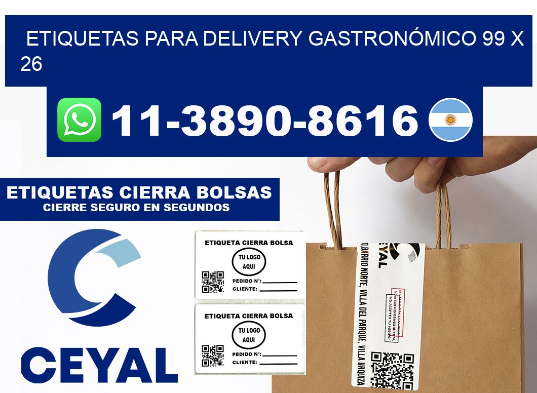ETIQUETAS PARA DELIVERY GASTRONÓMICO 99 x 26
