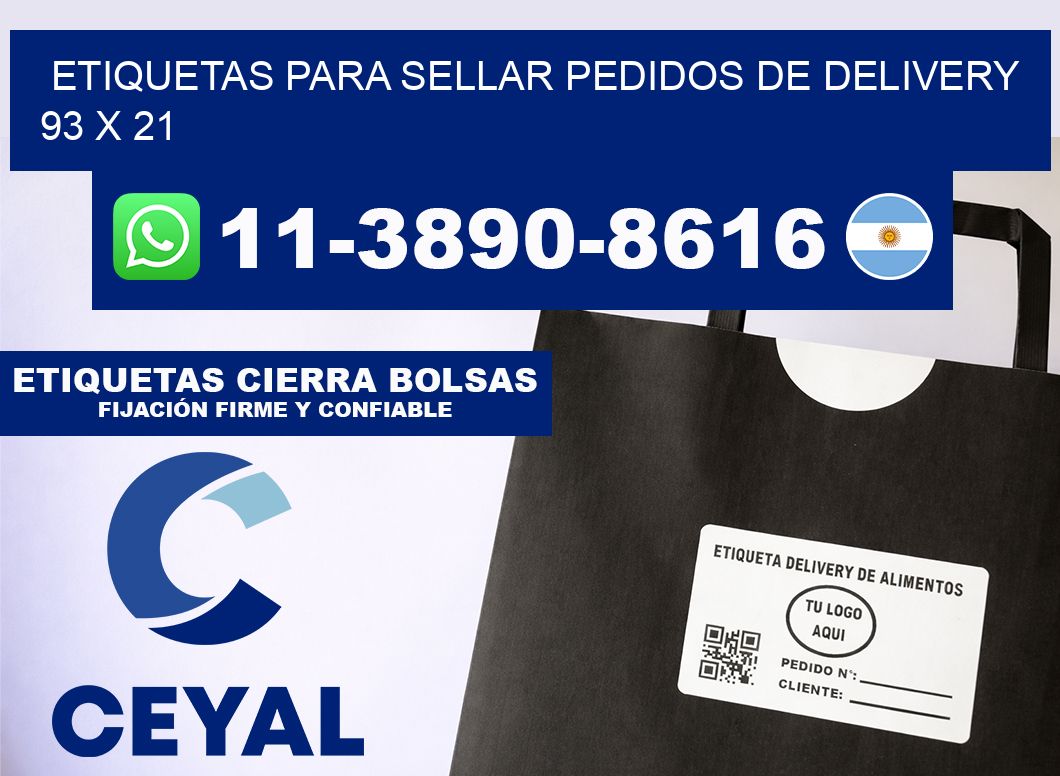 ETIQUETAS PARA SELLAR PEDIDOS DE DELIVERY 93 x 21