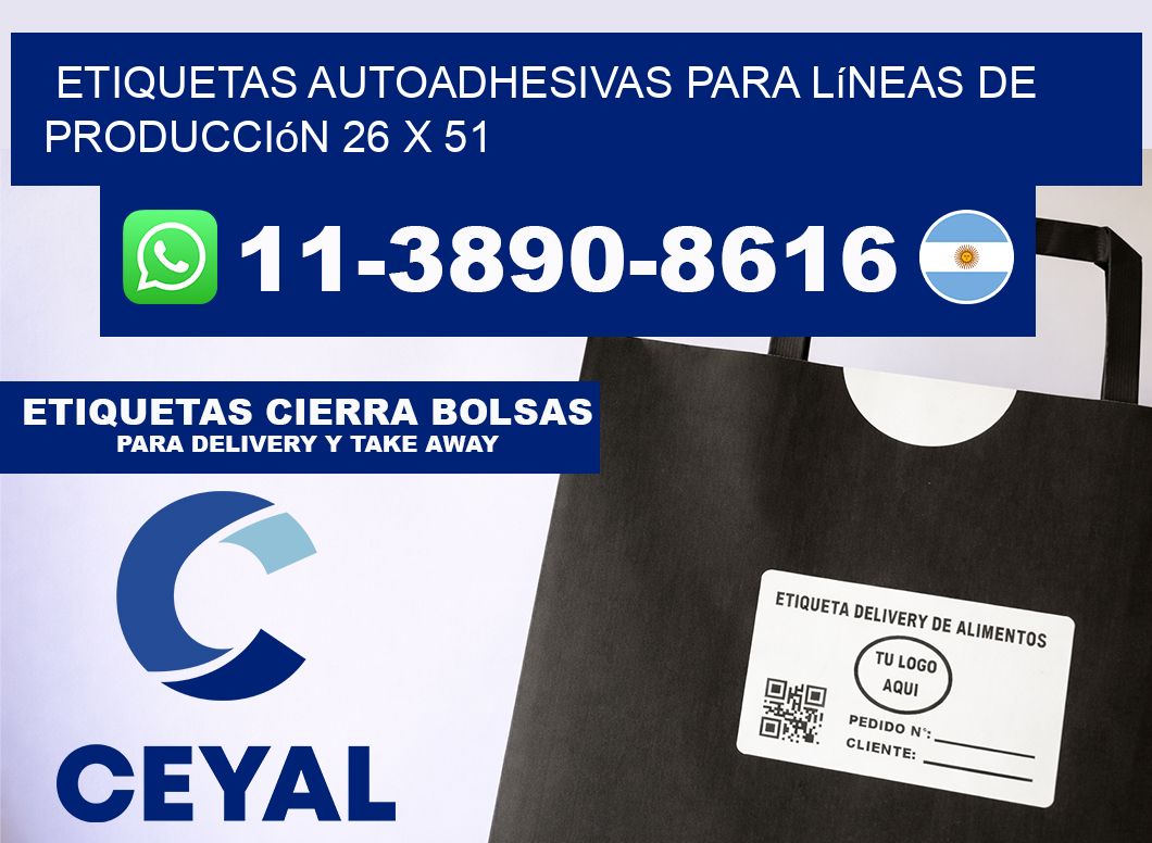 Etiquetas autoadhesivas para líneas de producción 26 x 51