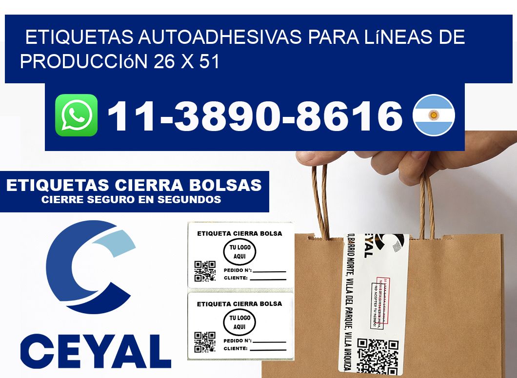 Etiquetas autoadhesivas para líneas de producción 26 x 51