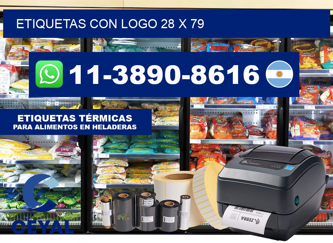Etiquetas con logo 28 x 79