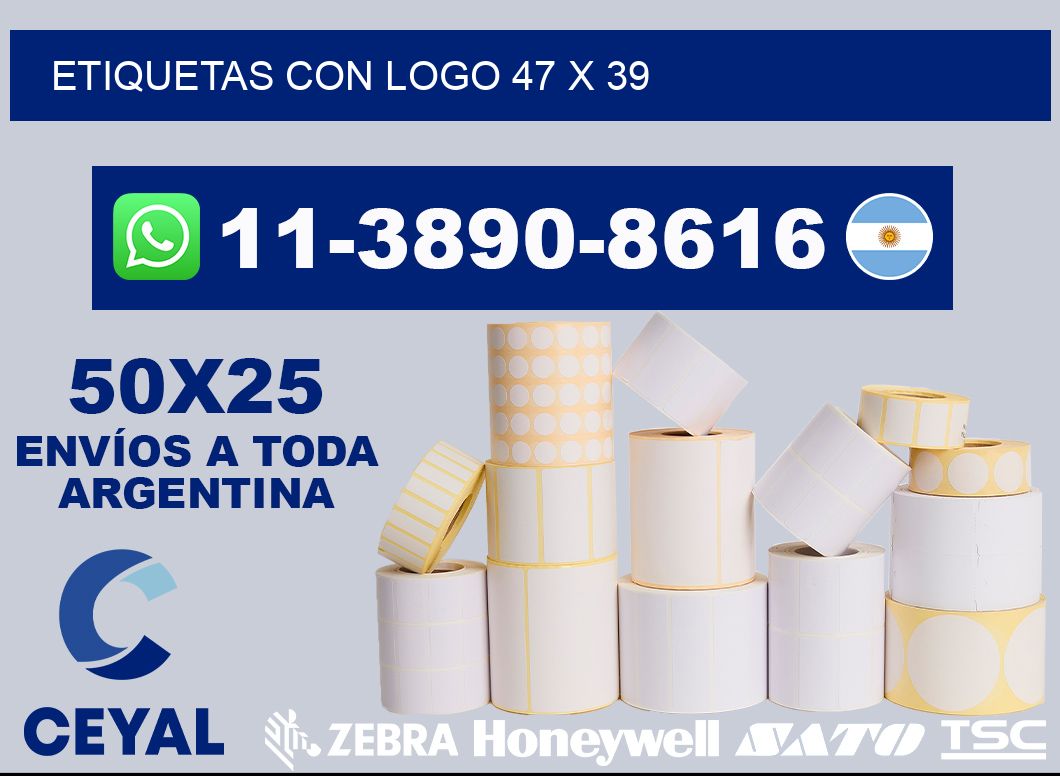 Etiquetas con logo 47 x 39