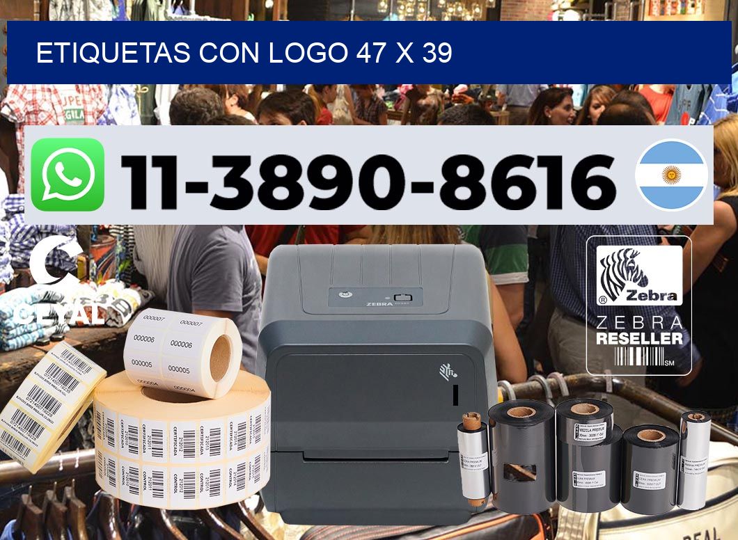 Etiquetas con logo 47 x 39