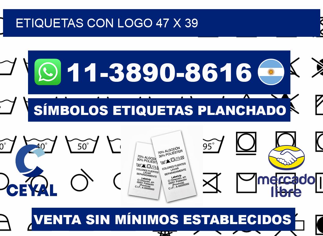 Etiquetas con logo 47 x 39