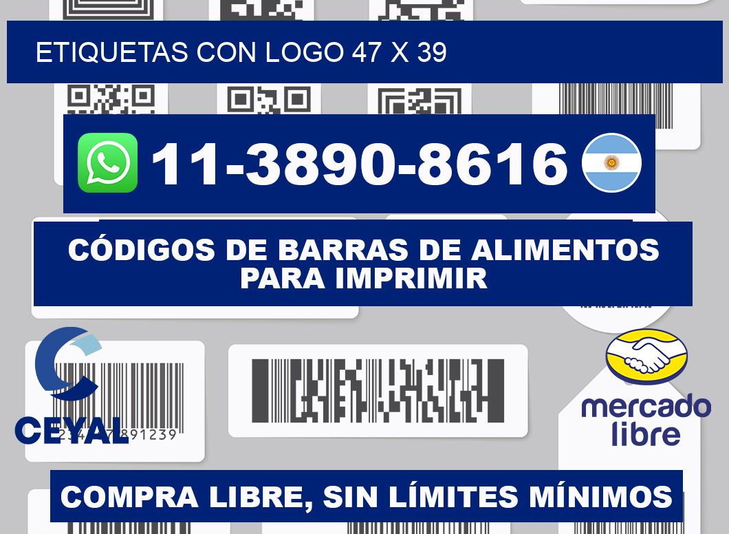 Etiquetas con logo 47 x 39