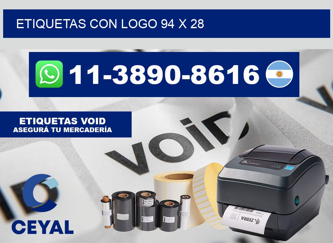 Etiquetas con logo 94 x 28
