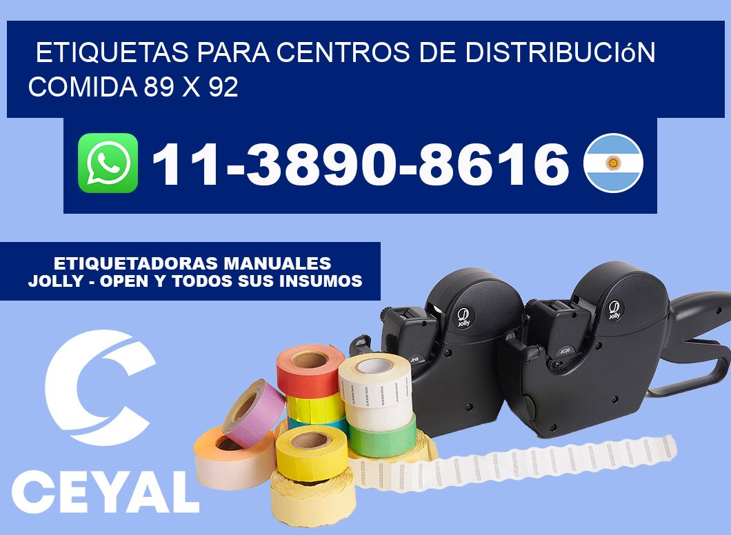 Etiquetas para centros de distribución comida 89 x 92