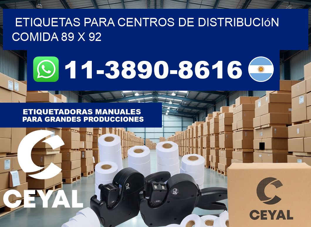 Etiquetas para centros de distribución comida 89 x 92