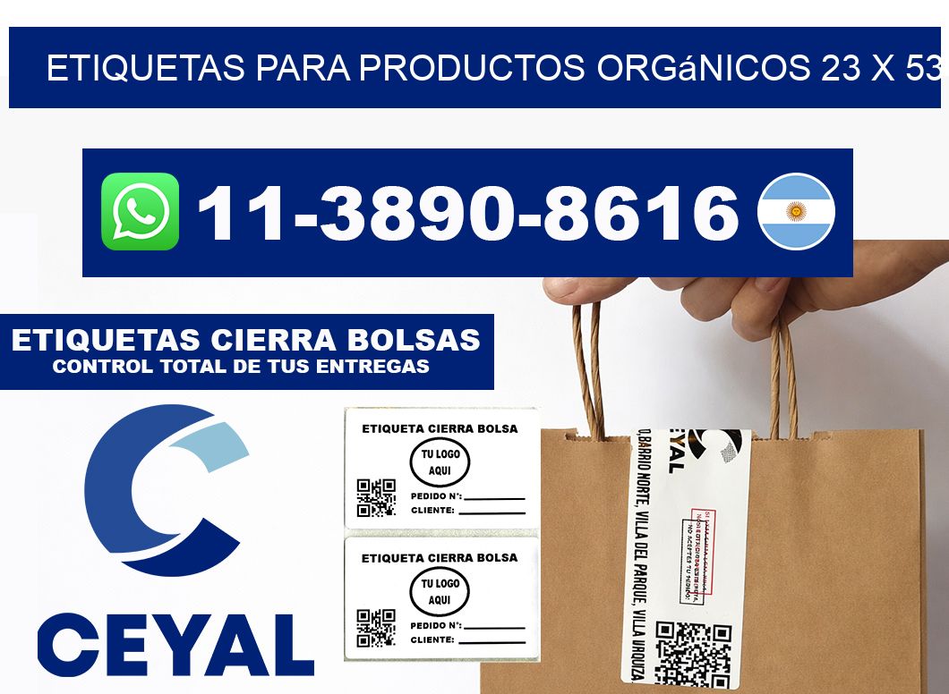 Etiquetas para productos orgánicos 23 x 53