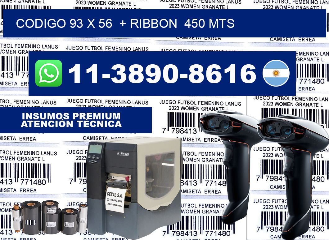 codigo 93 x 56  + ribbon  450 mts