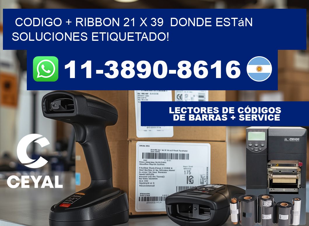 codigo + ribbon 21 x 39  donde están soluciones etiquetado!
