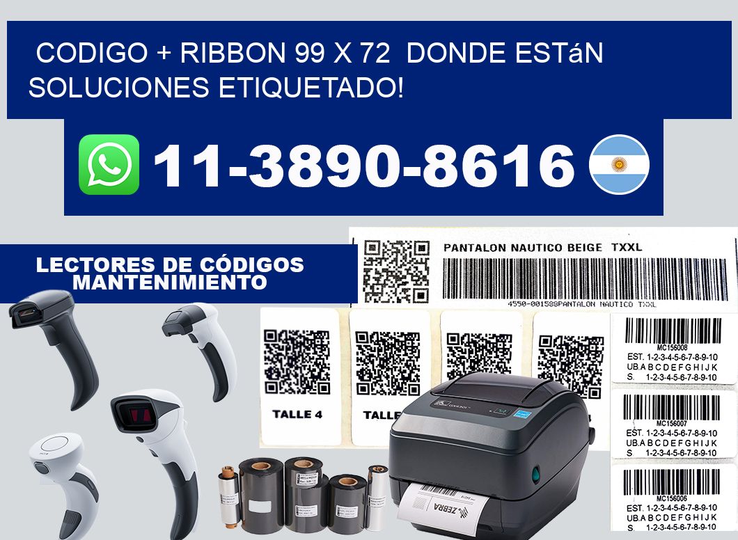 codigo + ribbon 99 x 72  donde están soluciones etiquetado!