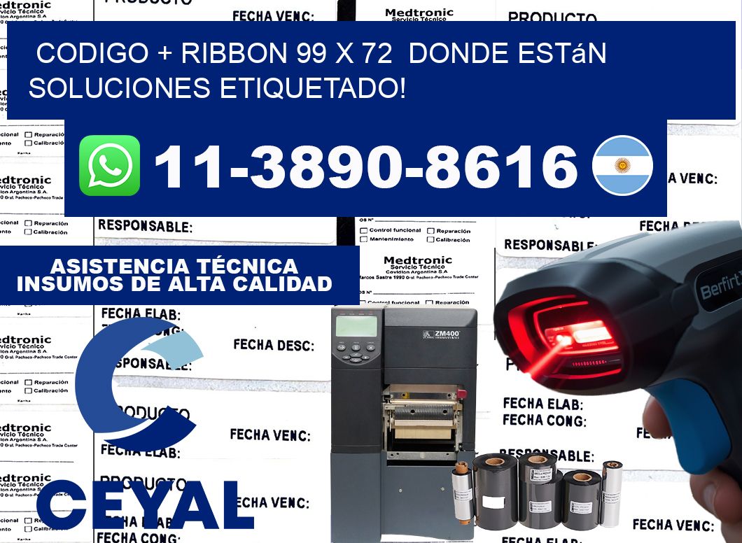 codigo + ribbon 99 x 72  donde están soluciones etiquetado!