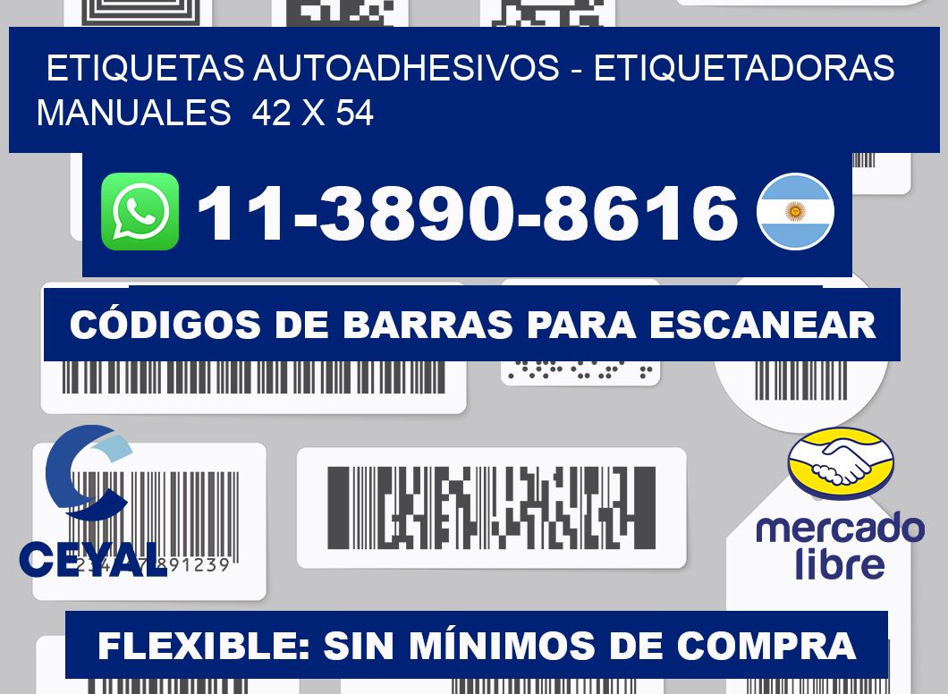 etiquetas autoadhesivos - Etiquetadoras Manuales  42 x 54