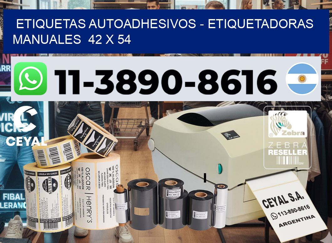 etiquetas autoadhesivos - Etiquetadoras Manuales  42 x 54