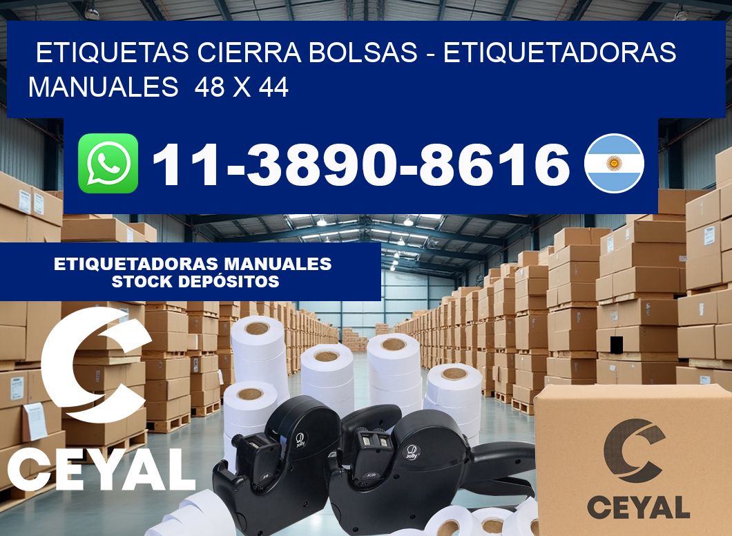 etiquetas cierra bolsas – Etiquetadoras Manuales  48 x 44