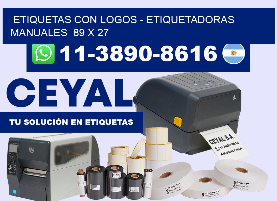 etiquetas con logos - Etiquetadoras Manuales  89 x 27