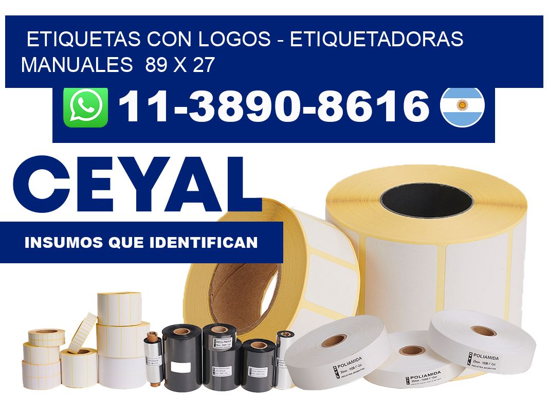 etiquetas con logos - Etiquetadoras Manuales  89 x 27